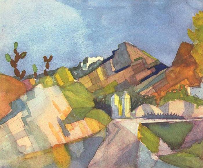 August Macke Felsige Landschaft Spain oil painting art